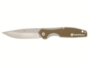 Smith & Wesson Cleft Folding Knife 3.5″ Clip Point 8Cr13MoV Stainless Satin Blade G-10 Handle Black For Sale