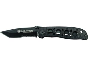 Smith & Wesson Extreme Ops Folding Pocket Knife 3.25″ Tanto Point 7Cr17 High Carbon Stainless Steel Blade Alminum Handle Black For Sale