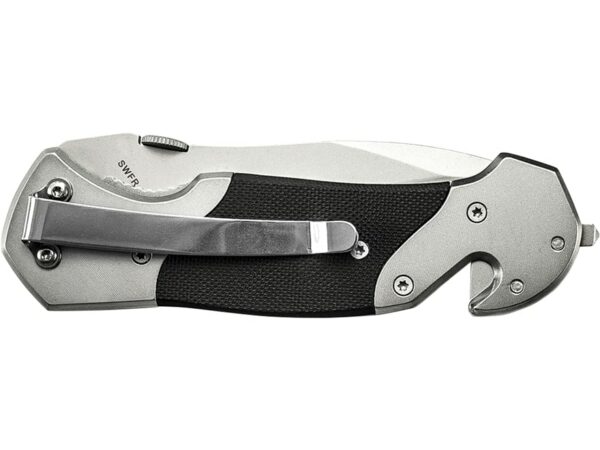 Smith & Wesson First Response Folding Knife 3.3″ Partially Serrated Drop Point 7Cr17MoV Stainless Satin Blade Steel Handle Silver For Sale