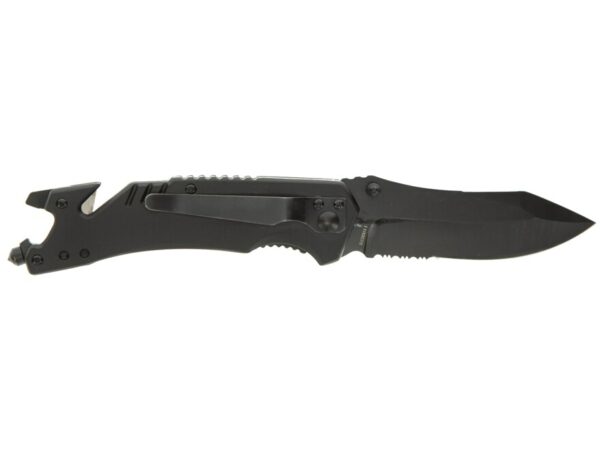 Smith & Wesson M&P Dual Knife & Tool Assisted Opening Folding Pocket Knife 3.5″ Black Drop Point Partially Serrated 8Cr13MoV Stainless Steel Blade Rubberized Polymer Handle Black For Sale