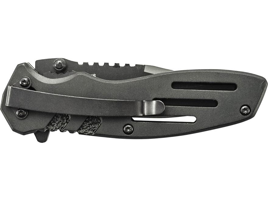 Smith & Wesson SWA24S Extreme Ops Liner Lock Folding Knife 3.1″ Partially Serrated Clip Point 7Cr17MoV Stainless Black Oxide Blade Aluminum Handle Black For Sale