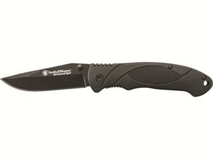 Smith & Wesson SWA25 Extreme Ops Clip Point Folding Knife 3.3″ Drop Point 7Cr17MoV Stainless Black Blade Rubberized Aluminum Handle Black For Sale