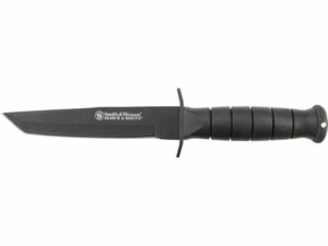 Smith & Wesson Search & Rescue Fixed Blade Tactical Knife 6.03″ Black Tanto Point 7Cr17MoV High Carbon Stainless Steel Blade Deep Groove Rubber Handle Black For Sale