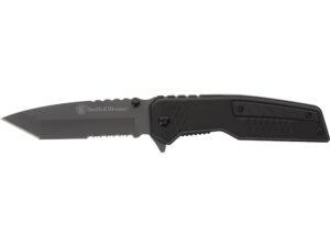 Smith & Wesson Spec OPS Carbon Folding Knife 3.5″ Partially Serrated Tanto Point 8Cr13MoV Stainless Titanium Nitride Blade Aluminum Handle Black For Sale