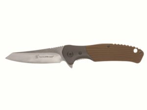 Smith & Wesson Stave Folding Knife 3.25″ Reverse Tanto 8Cr13MoV Stainless Satin Blade Stainless Steel with G-10 Scales Handle Tan For Sale