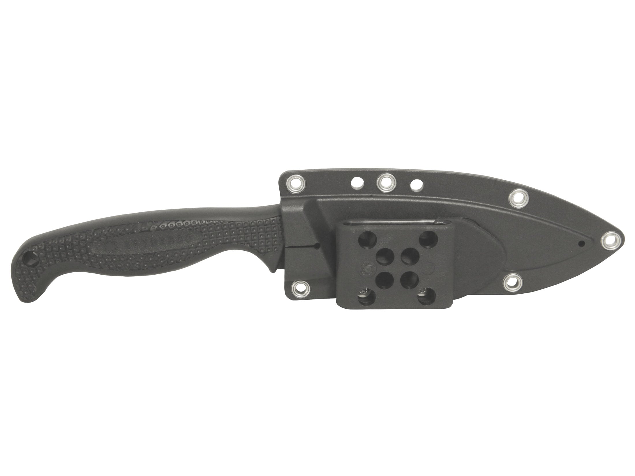 Spyderco Aqua Salt Fixed Blade Tactical Knife 4.7″ Drop Point Black H-1 Blade FRN Handle Black For Sale