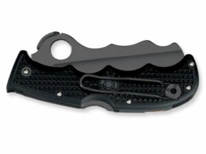 Spyderco Assist Assisted Opening Folding Knife 3.687″ Black Sheepsfoot Point Partially Serrated VG-10 Stainless Steel Blade FRN Handle Black For Sale