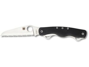 Spyderco ClipiTool Rescue Folding Knife 8Cr13MoV Stainless Steel Blade G-10 Handle Black For Sale