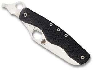 Spyderco ClipiTool Rescue Folding Knife 8Cr13MoV Stainless Steel Blade G-10 Handle Black For Sale