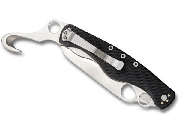 Spyderco ClipiTool Rescue Folding Knife 8Cr13MoV Stainless Steel Blade G-10 Handle Black For Sale