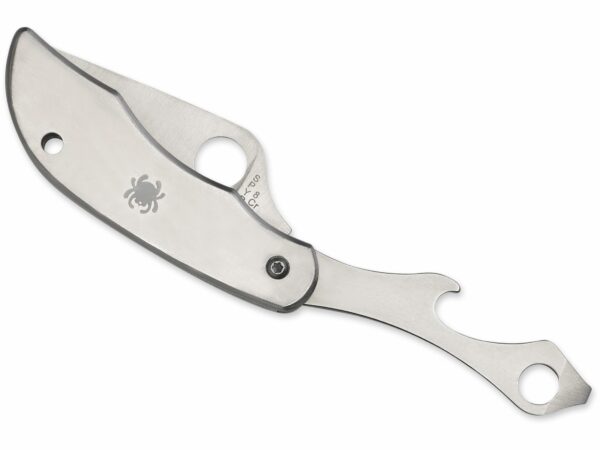 Spyderco ClipiTool with Bottle Opener & Screwdriver Folding Knife 2.02″ Leaf 8Cr13MoV Stainless Satin Blade Stainless Steel Handle Silver For Sale