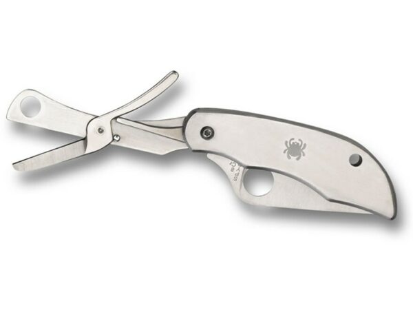 Spyderco ClipiTool with Scissors Folding Pocket Knife 2″ Drop Point 8Cr13MoV Blade Stainless Steel Handle Stainless For Sale