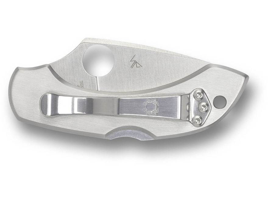 Spyderco Dragonfly Tattoo Folding Knife 2.32″ Leaf VG-10 Satin Blade Stainless Steel Handle Silver For Sale