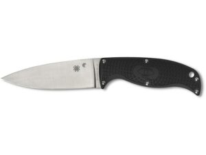 Spyderco Enuff 2 Fixed Blade Knife 7.95″ Leaf VG-10 Satin Blade Fiberglass Reinforced Nylon (FRN) Handle Black For Sale