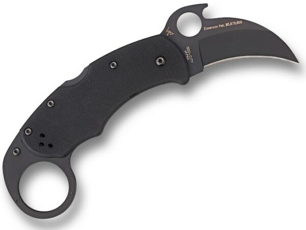 Spyderco Karahawk Folding Knife 2.35″ Black Hawkbill VG-10 Stainless Steel Blade G-10 Handle Black For Sale
