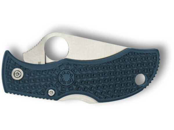 Spyderco Manbug Folding Knife 1.97″ Leaf K390 Satin Blade Fiberglass Reinforced Nylon (FRN) Handle Blue For Sale