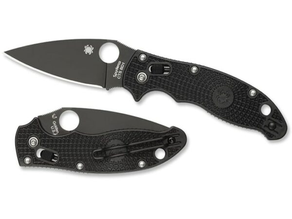 Spyderco Manix 2 Folding Pocket Knife 3.37″ Drop Point CTS BD1 Black Steel Blade FRN Handle Black For Sale
