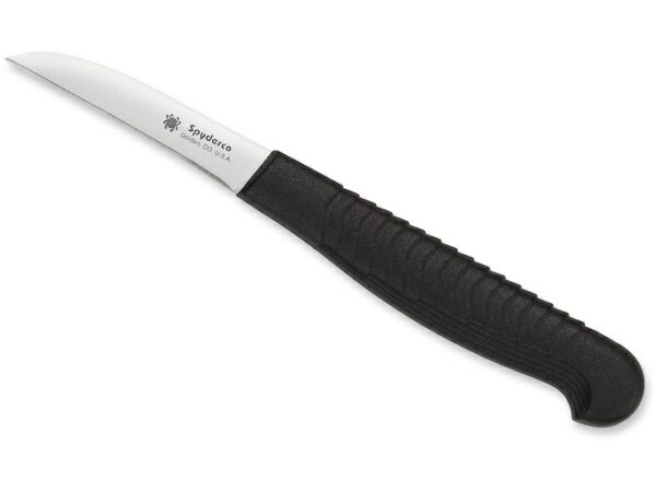 Spyderco Mini Paring Fixed Blade Knife 2.25″ MBS-26 Stainless Satin Blade Fiberglass Reinforced Nylon (FRN) Handle Black For Sale