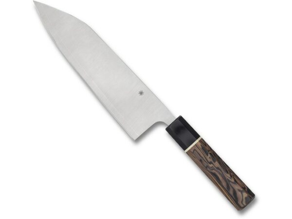 Spyderco Murray Carter Itamae Series Bunka Bocho Fixed Blade Knife 7.69″ Plain Clip Point Laminated Steel Satin Blade G-10 Handle Brown For Sale