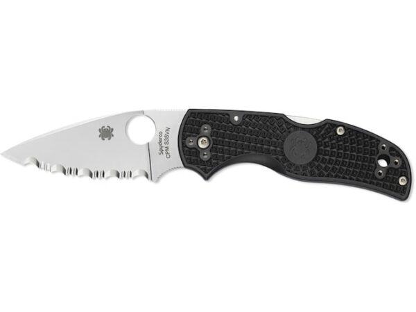 Spyderco Native 5 Folding Knife 2.95″ Drop Point Serrated CPMS30V Stainless Steel Blade FRN Handle Black For Sale
