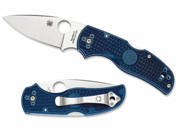 Spyderco Native 5 Folding Pocket Knife 2.95″ Drop Point S110V Steel Blade FRN Handle Dark Blue For Sale