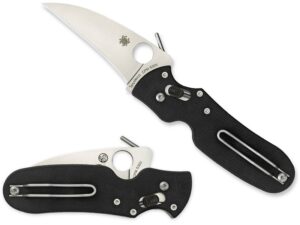 Spyderco P’Kal Folding Pocket Knife 2.95″ Reverse Clip Point CPM S30V Steel Blade G-10 Handle Black For Sale