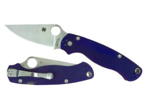 Spyderco Para Military 2 Folding Pocket Knife 3.44″ Drop Point CPM S110V Steel Blade G-10 Handle Dark Blue For Sale