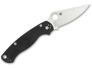 Spyderco Para Military 2 Left Hand Folding Knife 3.42″ Leaf CPM S45VN Satin Blade G-10 Handle Black For Sale