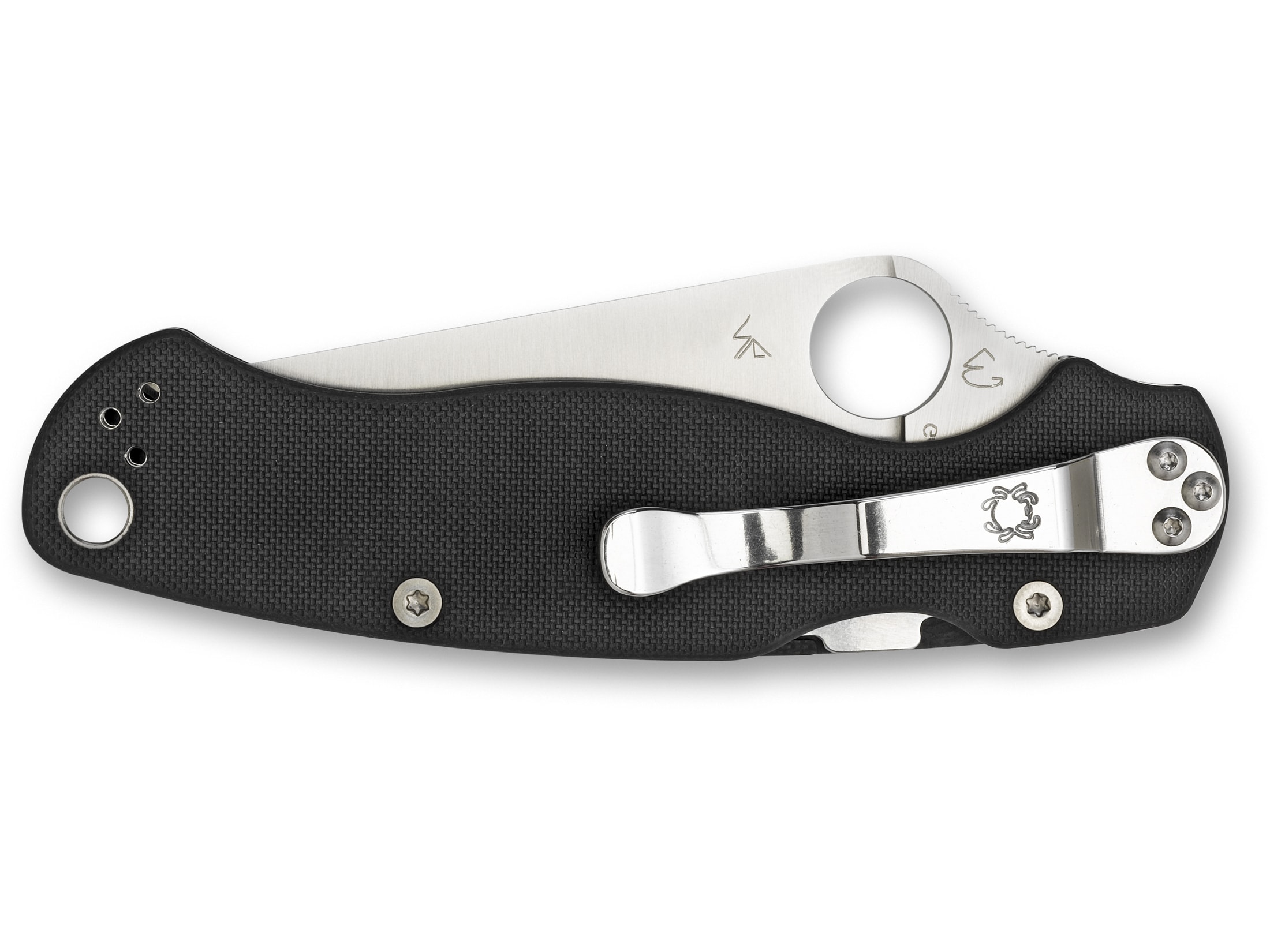 Spyderco Para Military 2 Left Hand Folding Knife 3.42″ Leaf CPM S45VN Satin Blade G-10 Handle Black For Sale