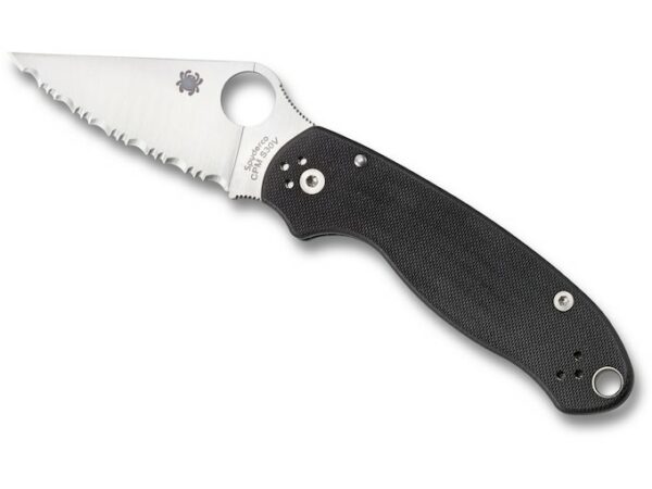 Spyderco Para Military 3 Folding Knife 3″ Serrated Drop Point CPM-S30V Stainless Steel Blade G-10 Handle Black For Sale