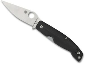 Spyderco Pattadese Folding Knife 3.16″ Leaf M390 Satin Blade G-10 Handle Black For Sale