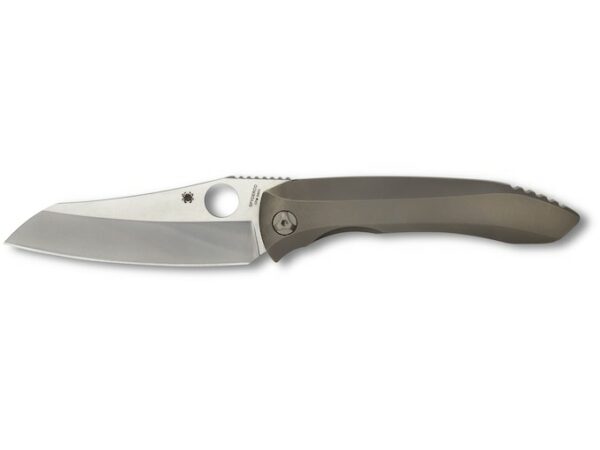 Spyderco Paysan Folding Knife 3.88″ Wharncliffe CPM S90V Stainless Steel Blade Titanium Handle Gray For Sale