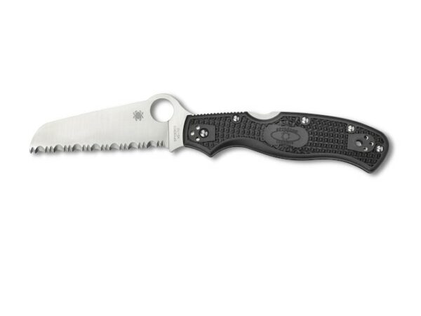 Spyderco Rescue 3 Folding Knife 3.57″ Sheepsfoot Serrated VG-10 Stainless Steel Blade FRN Handle Black For Sale