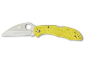 Spyderco Salt 2 Folding Knife 2.9″ Wharncliffe Point H-1 Stainless Steel Blade FRN Handle Yellow For Sale