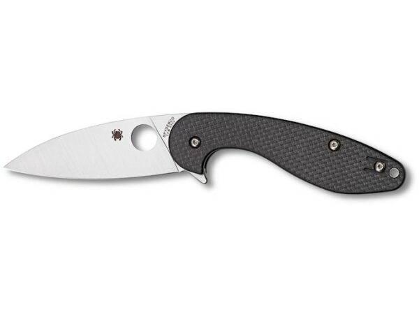 Spyderco Sliverax Folding Knife 3.48″ Drop Point CPM S30V Stainless Steel Blade Carbon Fiber Handle Black For Sale