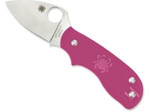 Spyderco Squeak Folding Knife 2″ Leaf N690Co Satin Blade Fiberglass Reinforced Nylon (FRN) Handle Pink For Sale