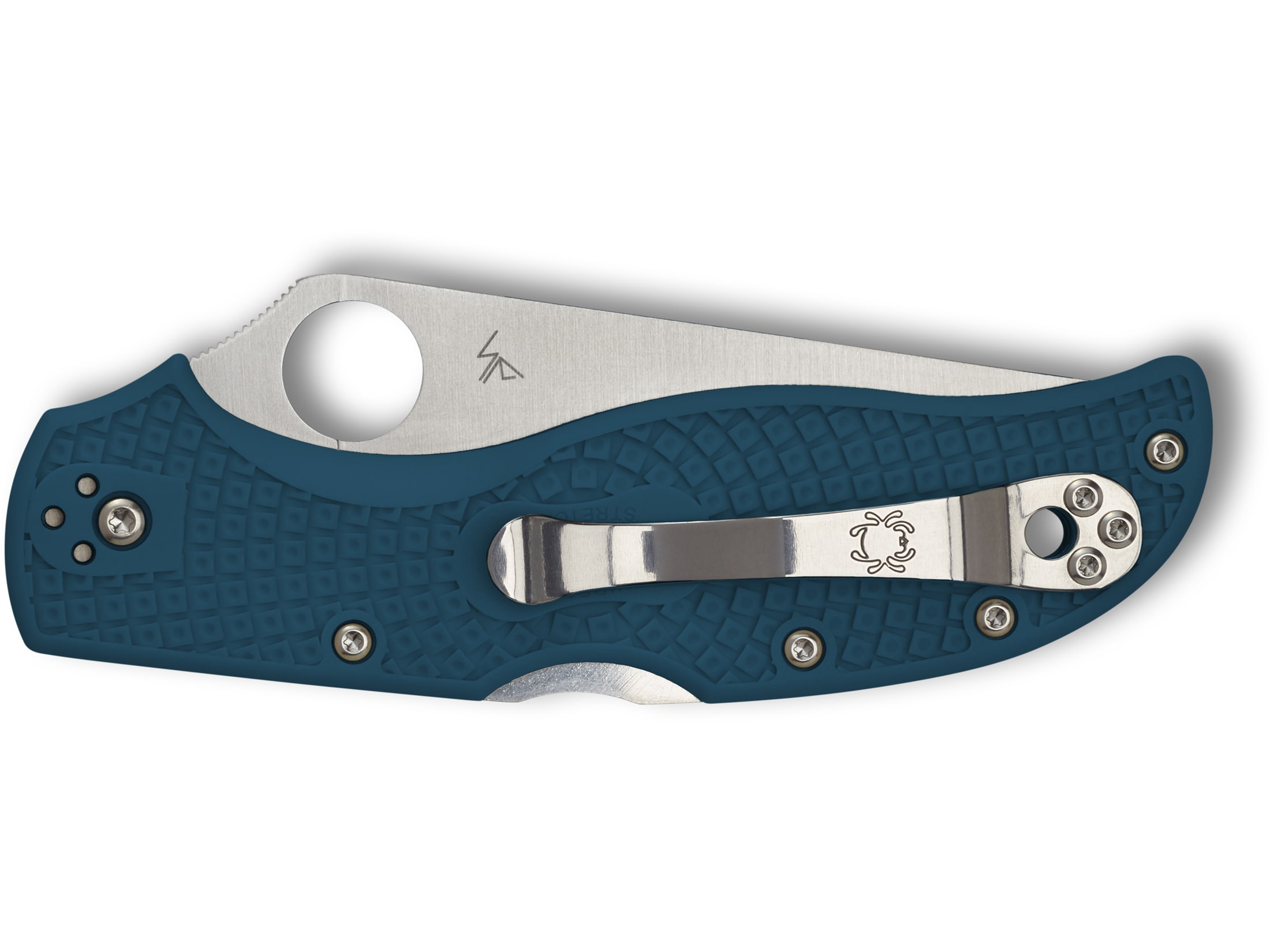 Spyderco Stretch 2 Folding Knife 3.45″ Leaf K390 Satin Blade Fiberglass Reinforced Nylon (FRN) Handle Blue For Sale