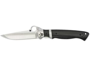 Spyderco Vallotton Sub-Hilt Folding Knife 3.75″ CPM-S30V Stainless Steel Blade G-10 Handle Black For Sale