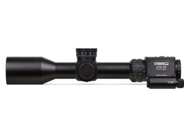 Steiner M7XI IFS Tactical Rifle Scope 34mm Tube 2.9-20x 50mm 1/10 MRAD Side Focus First Focal Plane Illuminated Integrated Customizable Reticle Matte For Sale