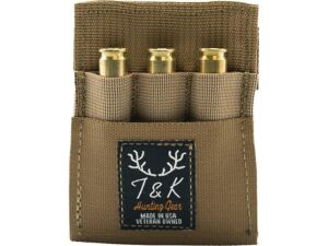 T&K Hunting Gear 3 Rifle Round Pouch Coyote Brown For Sale
