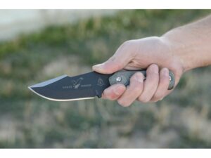 TOPS Eagle’s Shadow Fixed Blade Survival Knife 3.5″ Drop Point 1095 Steel Blade Micarta Handle Black For Sale