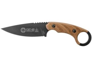 TOPS Knives C.U.T. 4.0 Fixed Blade Tactical Knife 4.25″ Drop Point 1095 High Carbon Steel Blade Micarta Handle Tan For Sale