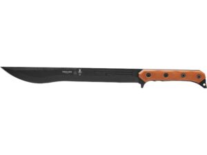TOPS Knives CUMA Kage Short Sword 15.5″ Drop Point 1095 Carbon Black Traction Coating Blade Canvas Micarta Handle Tan For Sale