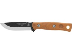 TOPS Knives Fieldcraft 3.5 Fixed Blade Knife 3.75″ Drop Point 1095 Steel Blade Canvas Micarta Handle Tan For Sale