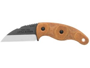 TOPS Knives Little Bugger Fixed Blade Knife 2.38″ Sheepsfoot 1095 Stainless Steel Blade Canvas Micarta Handle Tan For Sale