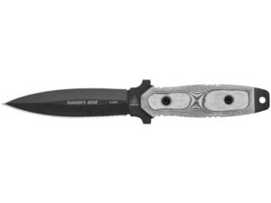 TOPS Knives Ranger’s Edge Micarta Fixed Blade Knife 5.5″ Black Spear Point 1095 High Carbon Alloy Blade Linen Micarta Handle Black For Sale