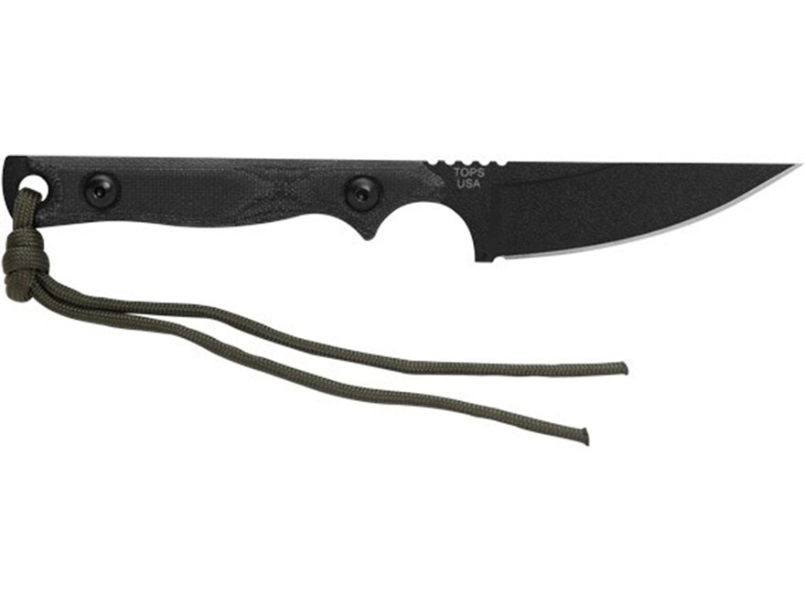 TOPS Knives Street Scalpel 2.0 Fixed Blade Knife 3.13″ Black Drop Point 1095 Steel Blade Canvas Micarta Handle Black For Sale