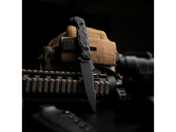 Toor Knives Haley Strategic Darter Fixed Blade Knife 4.25″ Spine Serrated Drop Point CPM S35VN Black Blade G-10 Handle Black For Sale