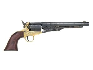 Traditions 1860 Army Black Powder Revolver 44 Caliber 8″ Blued Barrel Engraved Brass Frame Walnut Grips For Sale