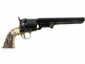 Traditions Wildcard Black Powder Revolver 36 Caliber 7.375″ Blued Barrel Blued Frame Stag Grips For Sale